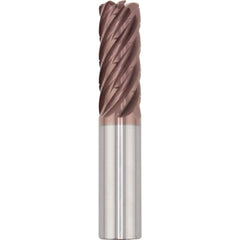 Corner Radius End Mill: 20.00 mm Dia, 80.00 mm LOC, 4.00 mm Radius, 7 Flute, Solid Carbide