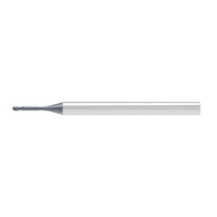 Ball End Mill: 0.90 mm Dia, 0.54 mm LOC, 2 Flute, Solid Carbide
