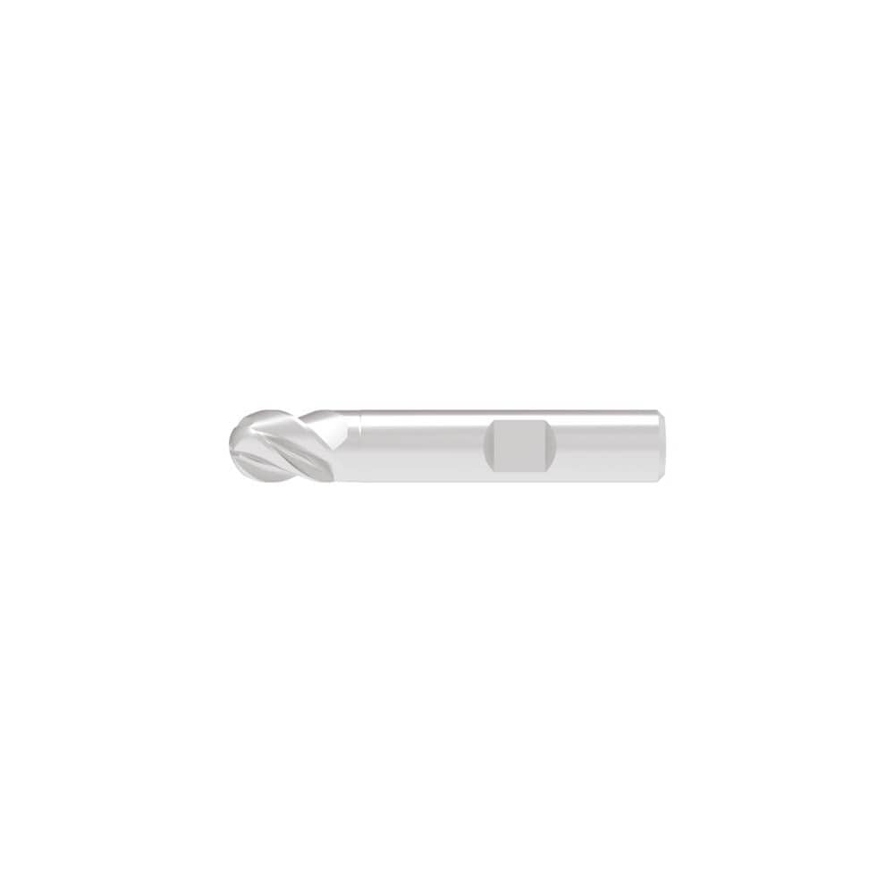 Ball End Mill: 16.00 mm Dia, 20.00 mm LOC, 4 Flute, Solid Carbide