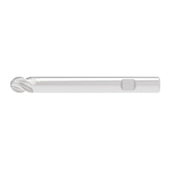 Ball End Mill: 8.00 mm Dia, 12.00 mm LOC, 4 Flute, Solid Carbide