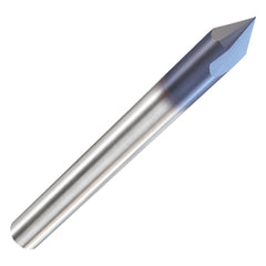 Chamfer Mill: 3/16" Dia, 3/16" Shank Dia, 30 deg, 2 Flute, Solid Carbide, Single End