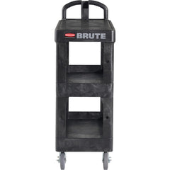 Heavy-Duty Ergonomic Utility Cart: 44" Long, 25-1/4" Wide, Resin & Structural Foam, 600 lb Capacity, Black