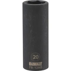 Impact Socket: 1/2" Drive, 20 mm Socket, Hex Drive