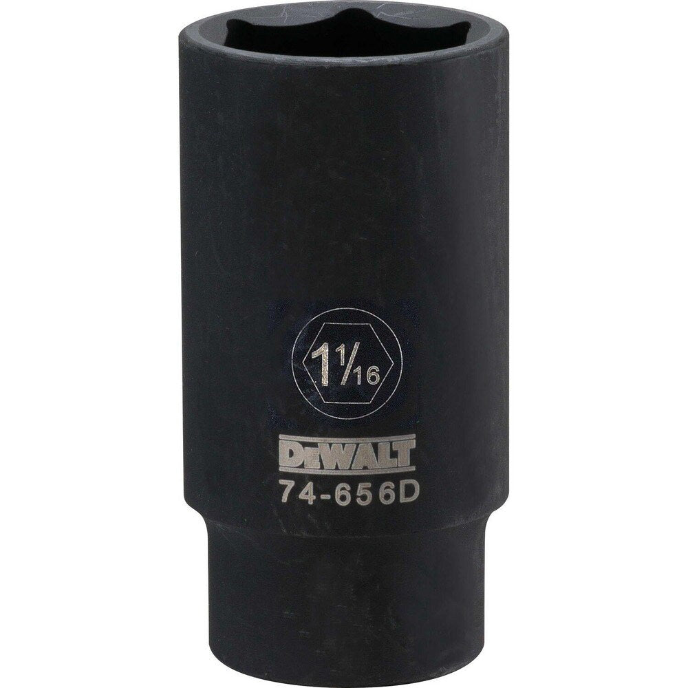 Impact Socket: 1/2" Drive, 1-1/16" Socket, Hex Drive