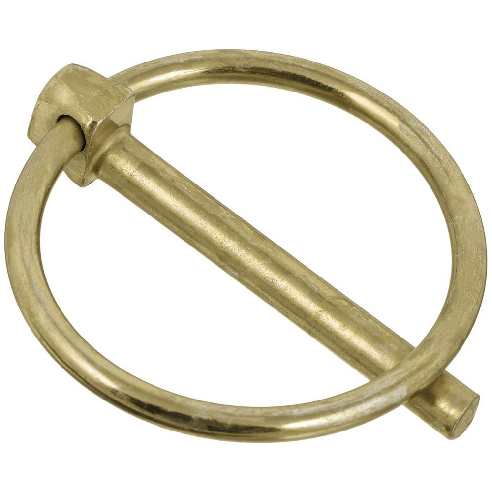 Lynch Pins; Pin Diameter: 0.3130; Usable Length: 1.25; Overall Length: 1.56; Pin Material: Carbon Steel; Pin Finish: Zinc Yellow; Shaft Length: 1.5625; Ring Material: Carbon Steel; Ring Finish: Zinc Yellow