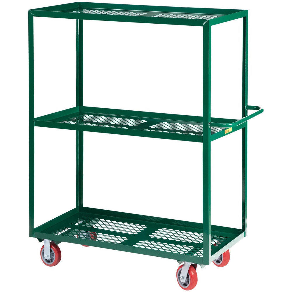 Nursery Utility Cart: 65-1/2" Long, 30" Wide, Steel, 2000 lb Capacity, Green