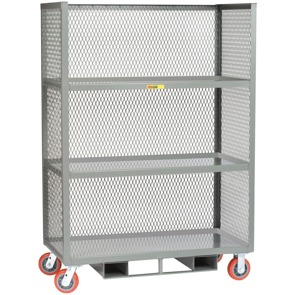 Forkliftable Order Picking Utility Cart: 53-1/2" Long, 30" Wide, Steel, 3600 lb Capacity, Gray