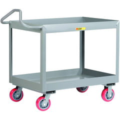 Shelf Utility Cart: 66" Long, 30" Wide, Steel, 3600 lb Capacity, Gray