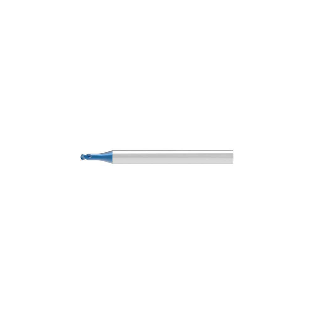 Ball End Mill: 0.20 mm Dia, 0.16 mm LOC, 2 Flute, Solid Carbide