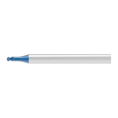 Ball End Mill: 0.60 mm Dia, 0.48 mm LOC, 2 Flute, Solid Carbide