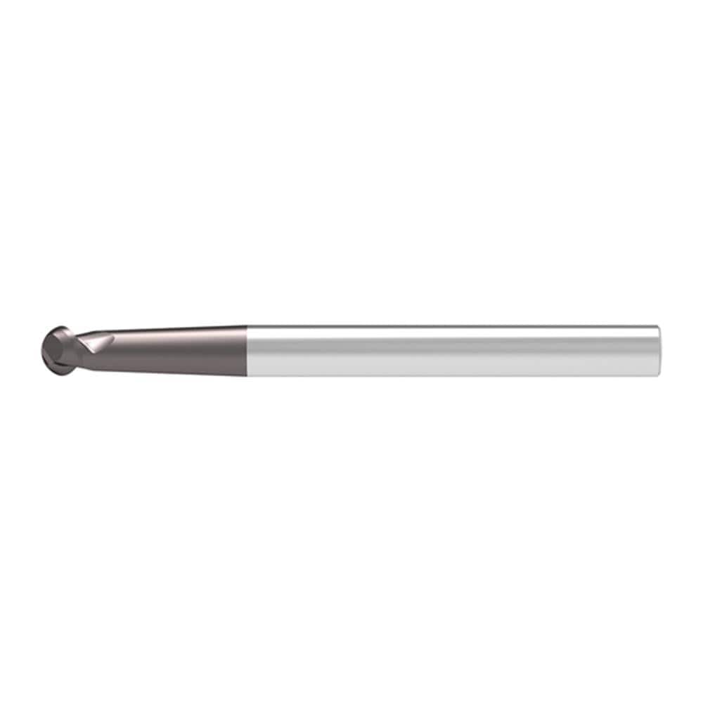 Ball End Mill: 10.00 mm Dia, 6.70 mm LOC, 2 Flute, Solid Carbide