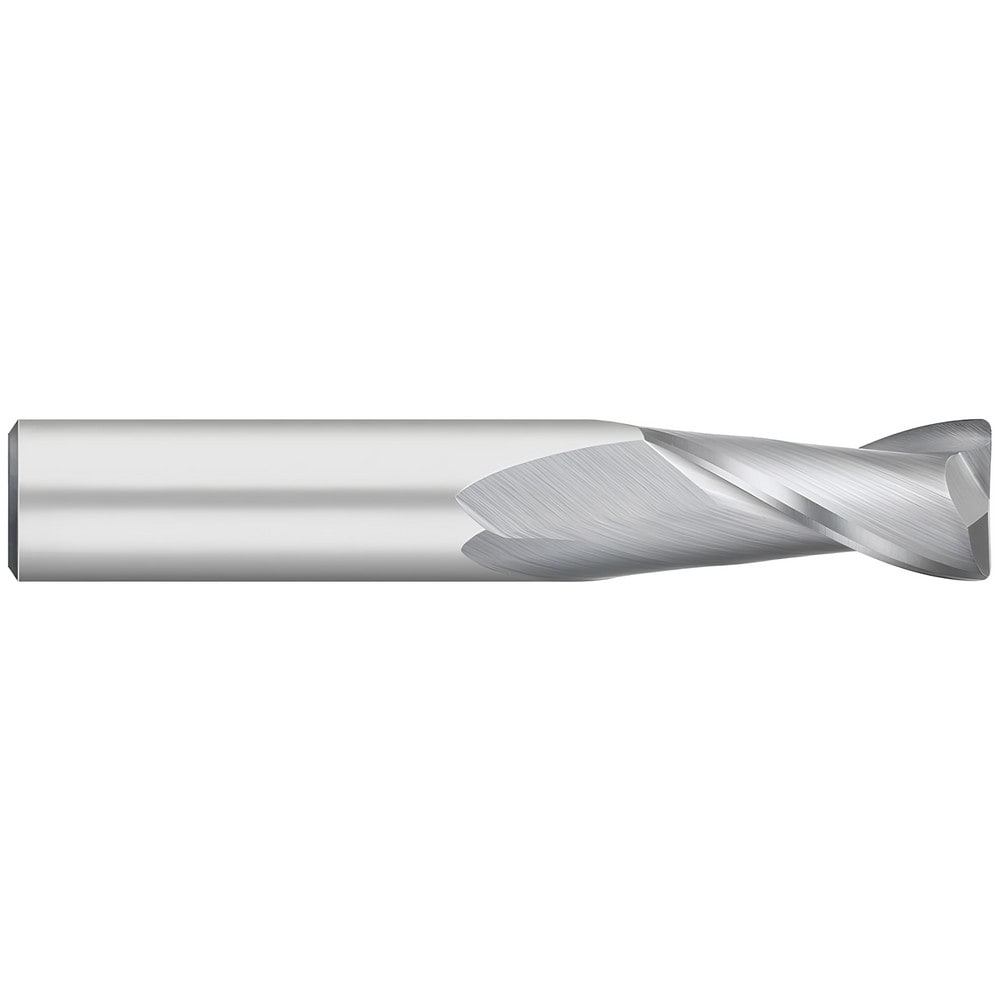 Corner Radius End Mill: 3/16" Dia, 3/8" LOC, 0.50 mm Radius, 2 Flute, Solid Carbide