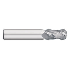 Corner Radius End Mill: 1/4" Dia, 3/4" LOC, 0.0600" Radius, 4 Flute, Solid Carbide