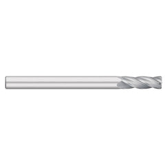 Corner Radius End Mill: 1/4" Dia, 1-1/2" LOC, 0.0600" Radius, 4 Flute, Solid Carbide