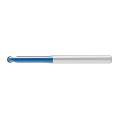 Ball End Mill: 6.00 mm Dia, 3.50 mm LOC, 2 Flute, Solid Carbide