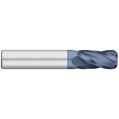 Corner Radius End Mill: 1/2" Dia, 1-1/2" LOC, 0.1250" Radius, 4 Flute, Solid Carbide