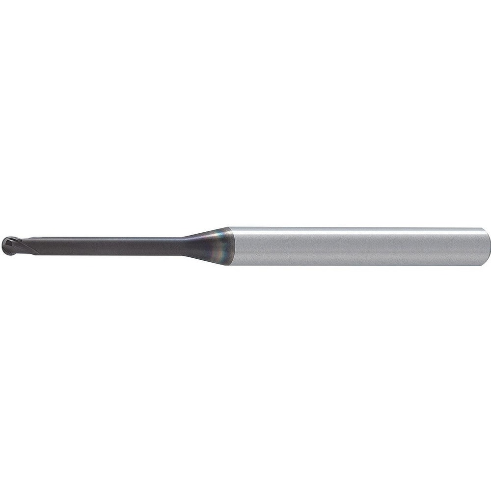 Ball End Mill: 3.00 mm Dia, 2.30 mm LOC, 2 Flute, Solid Carbide