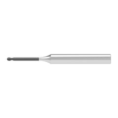 Ball End Mill: 0.80 mm Dia, 1.20 mm LOC, 2 Flute, Solid Carbide