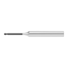 Ball End Mill: 0.60 mm Dia, 1.20 mm LOC, 2 Flute, Solid Carbide