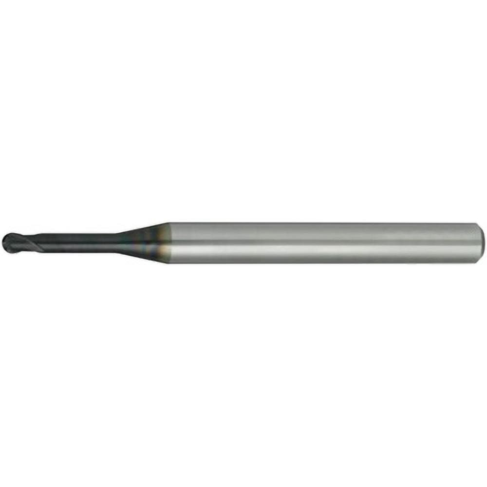 Ball End Mill: 0.20 mm Dia, 0.15 mm LOC, 2 Flute, Solid Carbide