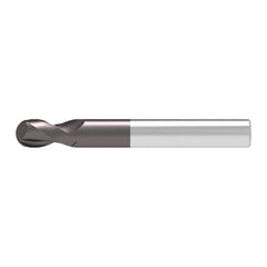 Ball End Mill: 12.00 mm Dia, 16.00 mm LOC, 2 Flute, Solid Carbide