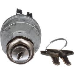 Automotive Switches; Switch Type: Ignition Switch-12v; Number Of Connections: 5; Contact Form: .25 Blade; Sequence: ACC-Off-On/ACC-Start; Amperage: 30; Voltage: 12; Color: Gray; Actuator Type: Key Manual