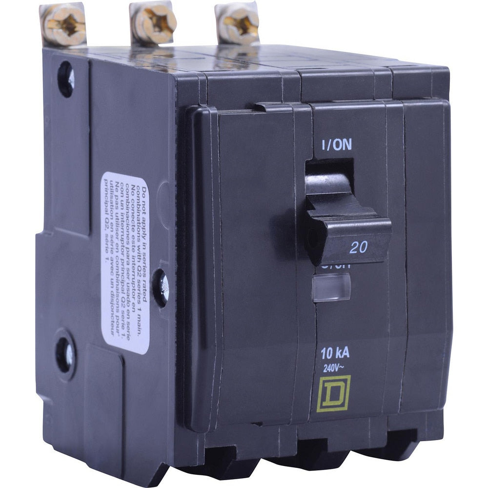 Circuit Breakers; Circuit Breaker Type: Miniature Circuit Breaker; Amperage: 15; Voltage: 120/240V; Wire Size (AWG): 14-8; Number Of Poles: 3; Tripping Mechanism: Thermal-Magnetic; Terminal Connection Type: Pressure Plate; Phase: Single