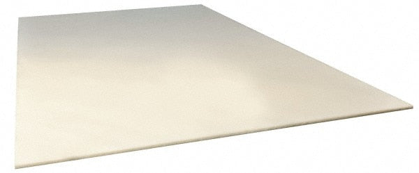 Plastic Sheet: Polypropylene, 1/4" Thick, 24" Wide, 2' Long, White