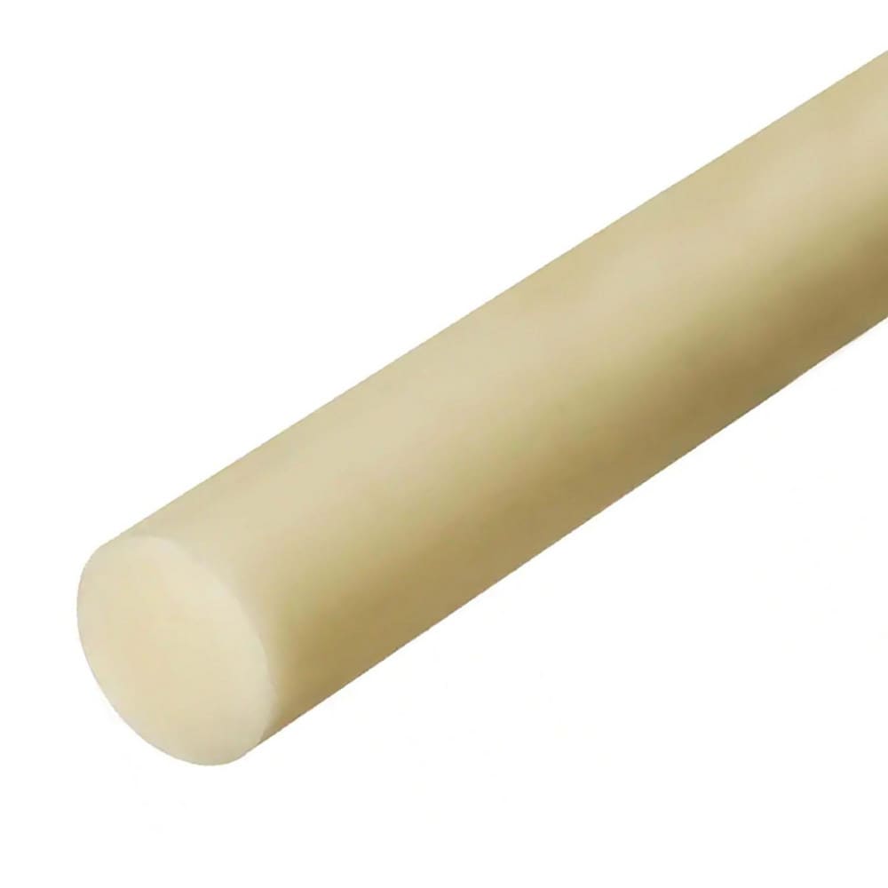 Plastic Rod: 12" Long, 0.6250" Dia, Natural Color, Opaque, 5000 psi Tensile Strength