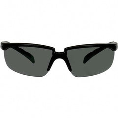 Safety Glasses: Scratch-Resistant, Polycarbonate, Gray Lenses, Full-Framed