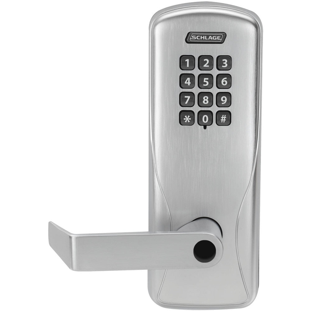 Lever Locksets; Lockset Type: Classroom; Key Type: Keyed Different; Back Set: 2-3/4; Cylinder Type: Less Core; Material: Metal; Door Thickness: 1-3/4; Finish: Satin Chrome