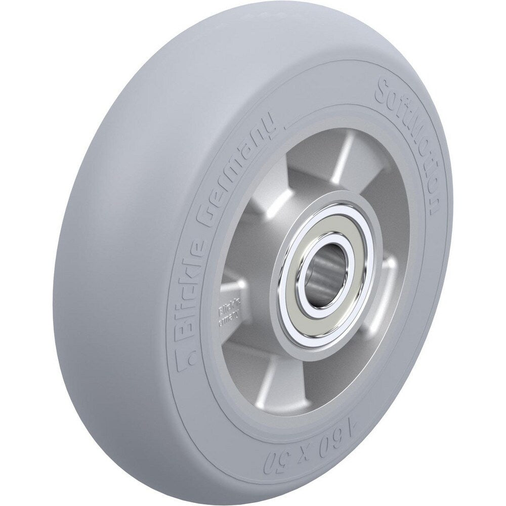 Rigid & Swivel Caster Wheel: Rubber, 6-5/16" Dia, 2" Wide