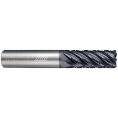 Corner Radius End Mill: 3/8" Dia, 1" LOC, 0.50 mm Radius, 6 Flute, Solid Carbide