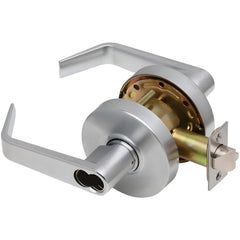 Lever Locksets; Lockset Type: Classroom; Key Type: Keyed Different; Back Set: 2-3/4; Cylinder Type: Less Core; Material: Metal; Door Thickness: 1-3/8 to 2; Finish: Satin Chrome