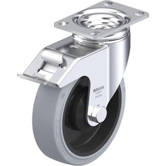 Top Plate Casters; Mount Type: Plate; Number of Wheels: 1.000; Wheel Diameter (Inch): 8; Wheel Material: Rubber; Wheel Width (Inch): 2; Wheel Color: Black