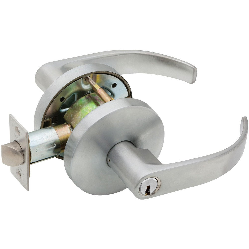 Lever Locksets; Lockset Type: Storeroom; Key Type: Keyed Different; Back Set: 2-3/4; Cylinder Type: Key in Lever Cylinder; Material: Metal; Door Thickness: 1-3/8 to 2; Finish: Satin Chrome