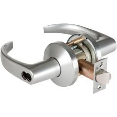 Lever Locksets; Lockset Type: Storeroom; Key Type: Keyed Different; Back Set: 2-3/4; Cylinder Type: Less Core; Material: Metal; Door Thickness: 1-3/4 to 2-1/4; Finish: Satin Chrome