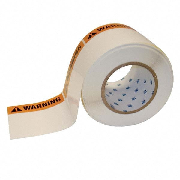 Label Maker Label: Black & Orange on White, Polyester, 500 per Roll