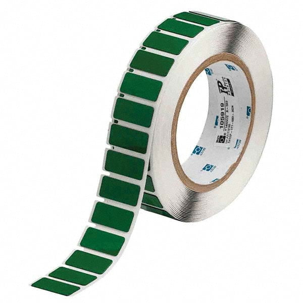 Label Maker Label: Green, Polyester, 500 per Roll