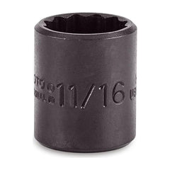 Hand Socket: 3/8" Drive, 11/16" Socket, 12-Point