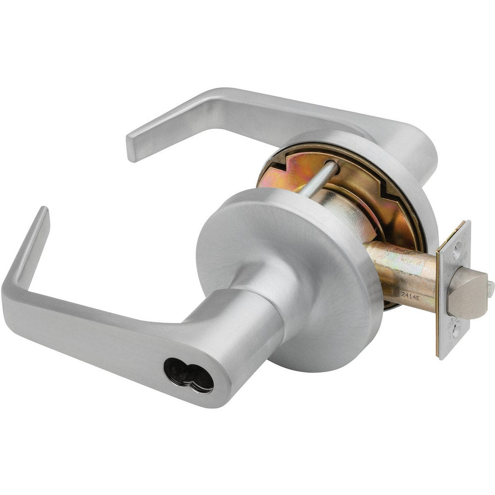 Lever Locksets; Lockset Type: Entrance; Key Type: Keyed Different; Back Set: 2-3/4; Cylinder Type: Less Core; Material: Metal; Door Thickness: 1-3/4 to 2-1/4; Finish: Satin Chrome