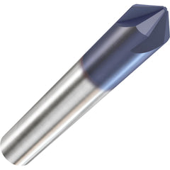 Chamfer Mill: 1/2" Dia, 1/2" Shank Dia, 45 deg, 4 Flute, Solid Carbide, Single End