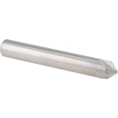 Chamfer Mill: 3/8" Dia, 3/8" Shank Dia, 45 deg, 3 Flute, Solid Carbide, Single End