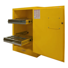 Flammable & Hazardous Storage Cabinets:  1.000 Door,  2 Shelf,  Manual Closing,  Safety Yellow