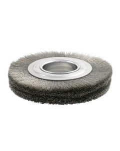 7″ Diameter × 7/8″ Width, Carbon Steel, 0.0118″ Crimped Bristle, Wheel Brush