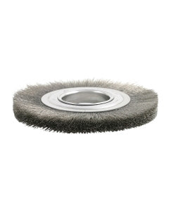 6″ Diameter × 1/2″ Width, Stainless Steel, 0.0118″ Crimped Bristle, Wheel Brush