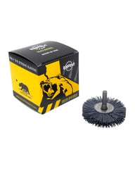 3″ Diameter × 3/8″ Width, 180 Grit, Silicon Carbide, 0.035″ Crimped Bristle, Wheel Brush