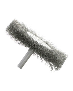 2 1/2″ Diameter × 0.312″ Width, Carbon Steel, 0.012″ Crimped Bristle, Wheel Brush