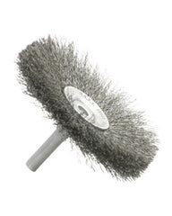 1 3/4″ Diameter × 0.312″ Width, Stainless Steel, 0.006″ Crimped Bristle, Wheel Brush