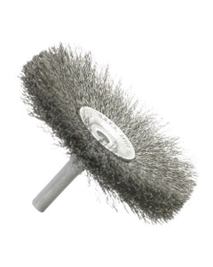 2 1/2″ Diameter × 0.312″ Width, Carbon Steel, 0.008″ Crimped Bristle, Wheel Brush